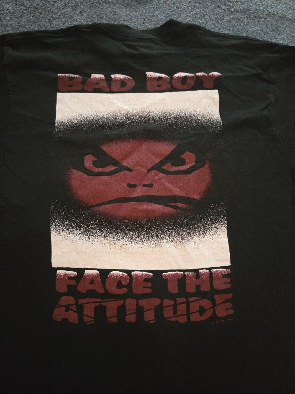 Vintage 90s Bad Boy Club T-Shirt 100% Cotton Black Size L Made USA